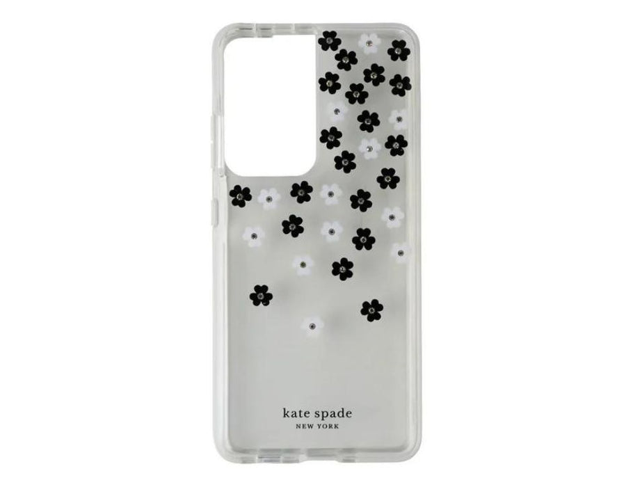 Kate Spade New York Defensive Hardshell Case For Samsung Galaxy S21 Ultra 5G | Scattered Flowers with White Bumper