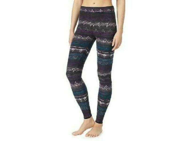 Cuddl Duds Fleece With Stretch Legging Fairisle Stripe Small