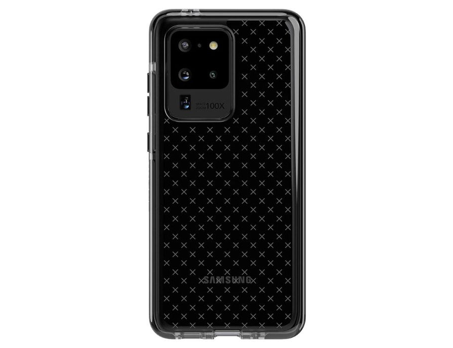 Tech21 Evo Check for Samsung Galaxy S20 Ultra 5G Phone Case - Hygienically Clean Germ Fighting Antimicrobial Properties with 12ft Drop Protection, Black, Clear