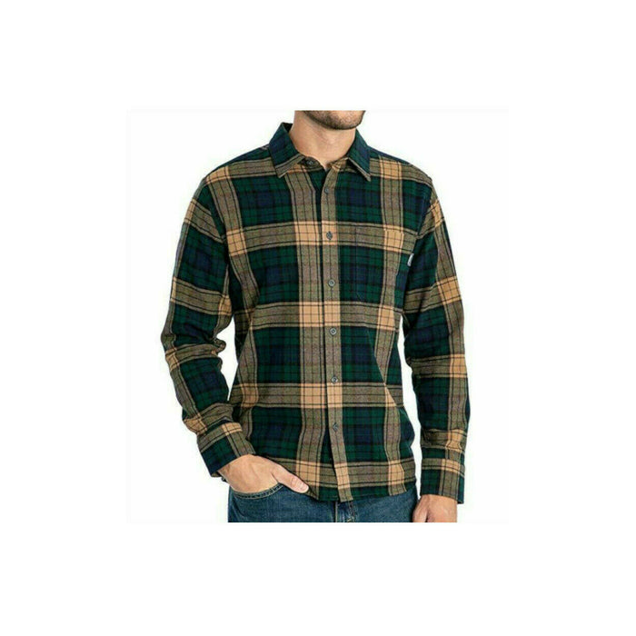 Eddie Bauer Men's Bristol Flannel Long Sleeve Green Forest Plaid XXL