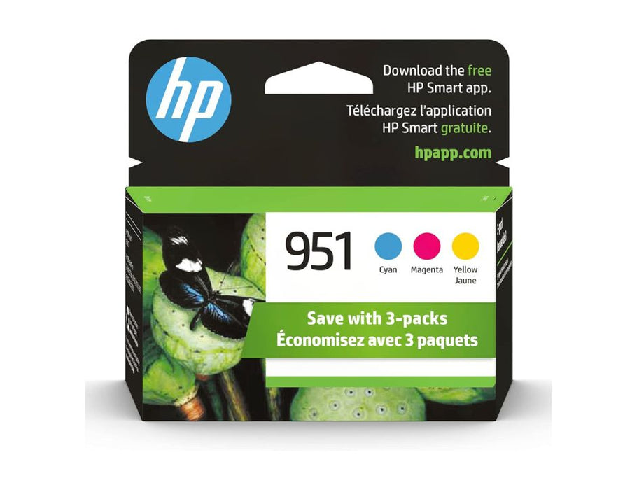 HP 951XL 3-Pack Ink Cartridges - Cyan, Magenta & Yellow