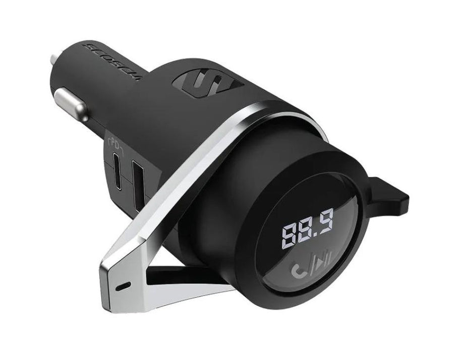 Scosche Wireless Hands Free FM Transmitter Car Kit with USB-C, USB-A Ports and Bluetooth