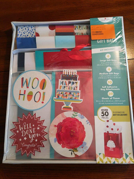 American Greetings Design your Own Gift Bags Red/White/Blue Over 50 Pieces