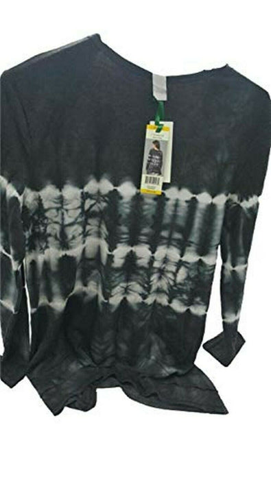 Green Tea Womens Tie Dye Top Black/Grey Large