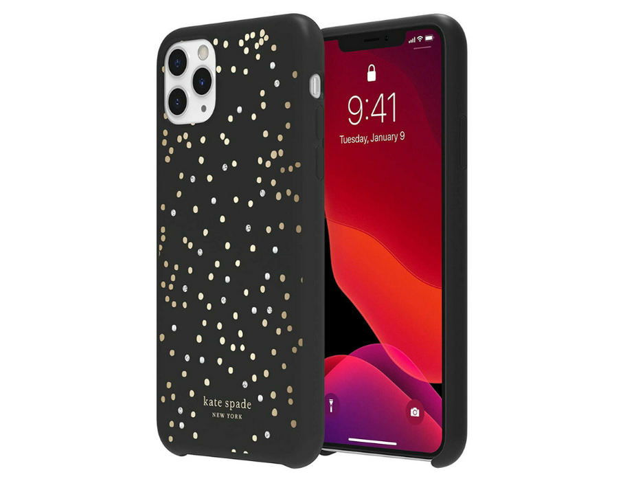 Kate Spade Soft Touch Case for iPhone 11 Pro Max | Black Disco Dot