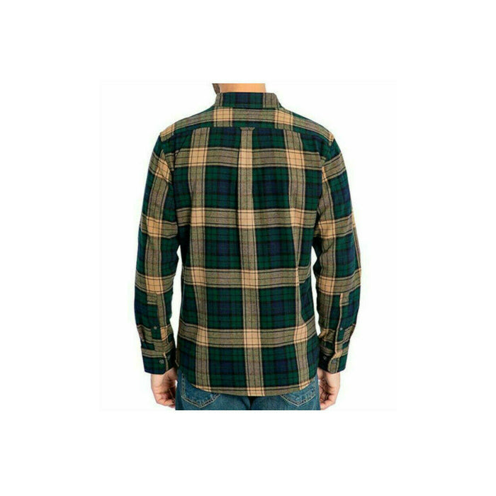 Eddie Bauer Men's Bristol Flannel Long Sleeve Green Forest Plaid Medium