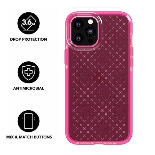 Tech21 EVO CHECK FOR IPHONE 2020 6.7 " NON-SLIP CASE TO PROTECT YOUR PHONE AND CAMERA PINK