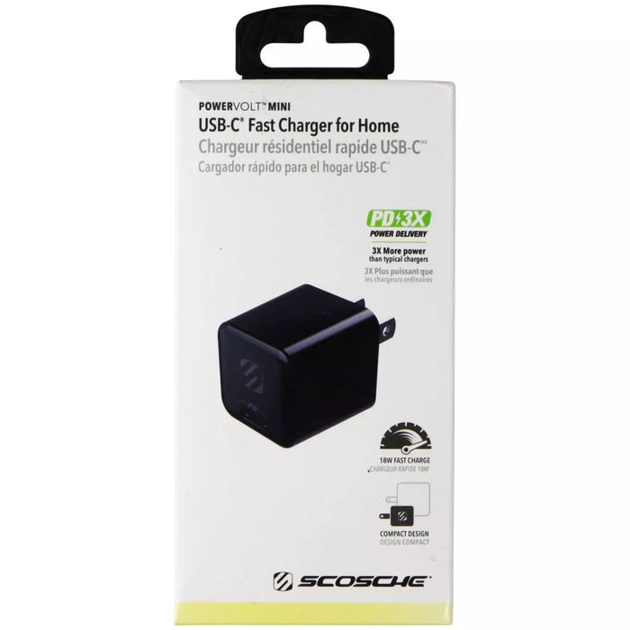 Scosche 18W PowerVolt Mini USB-C Fast Charger | Color: Black