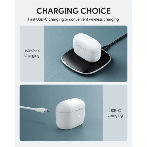 AUKEY Wireless Charging Earbuds Elevation in-ear Detection | Color: White