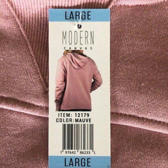 Modern Canvas Womens Hoodie MAUVE Small