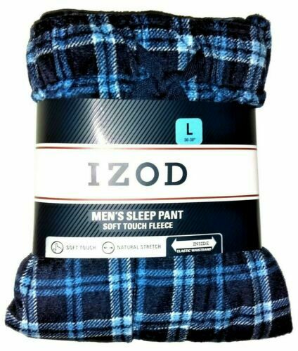 IZOD Men's Sleep Pant Soft Touch Fleece Black XXL/XXG 44-46"