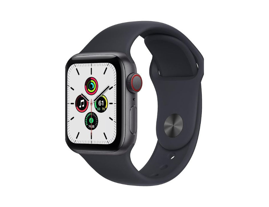 Apple Watch SE (1st Generation GPS + Cellular) 44mm Space Gray Aluminum Case with Midnight Sport Band - MKRR3LL/A