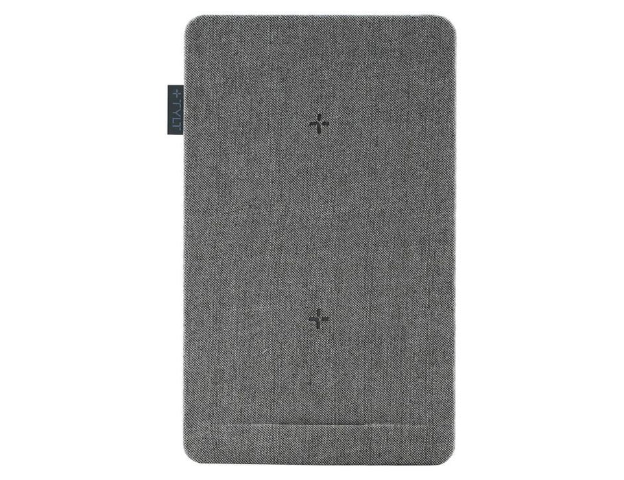 Tylt Mat Wireless Charging Mat | Fastest Dual Wireless Charger | Premium Fabric Slim Design - Color: Gray