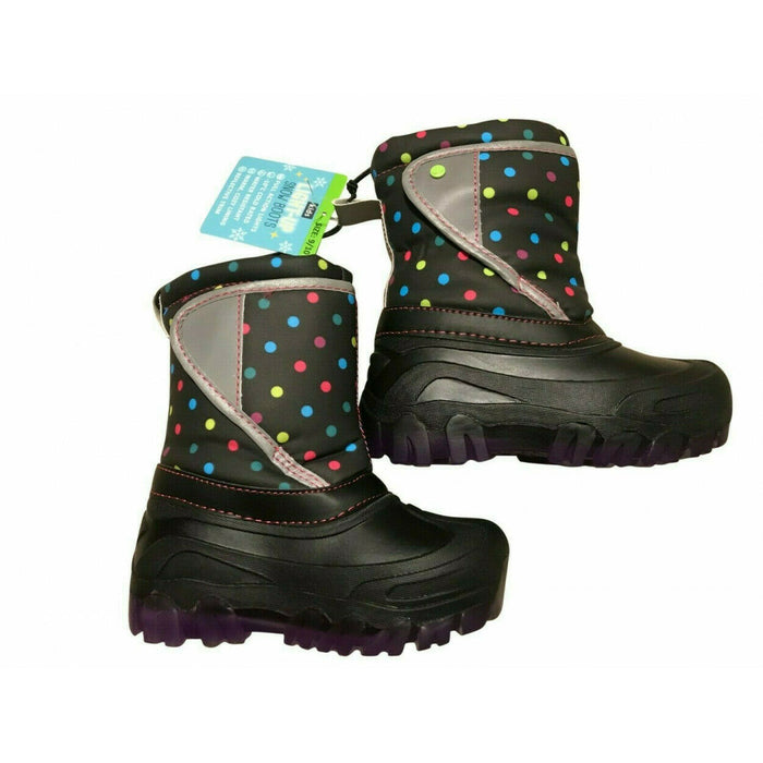 Member's Mark Kid's Light Up Snow Boots Black Red Blue Green Polka Dots 44750