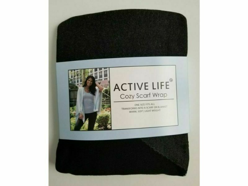 Active Life Cozy Scarf Wrap Black, Light Grey, Dark Grey One Size Fits All