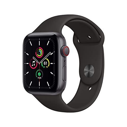 Apple Watch SE (GPS + Cellular) 44mm Space Gray Aluminum Case with Black Sport Band - Space Gray MYER2LL/A