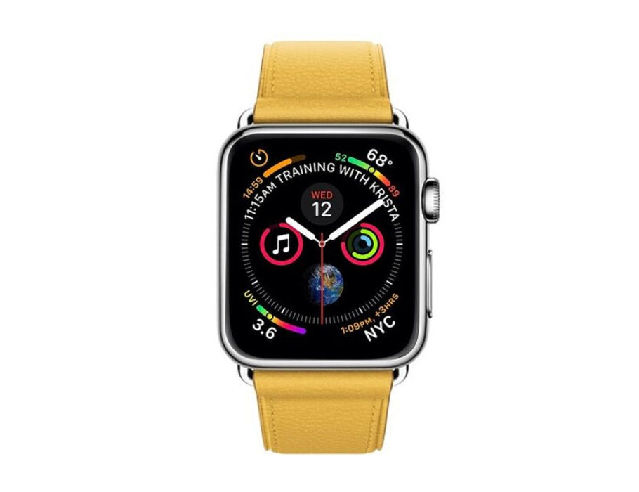 Coach Leather Strap Compatible With Apple Watch 38MM/40MM | Color: Yellow