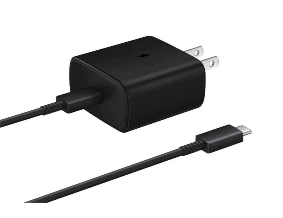 Samsung 45W PD Power Adapter with Cable | Compact Design | USB-C to C Cable (5A/1.8m) | Color: Black