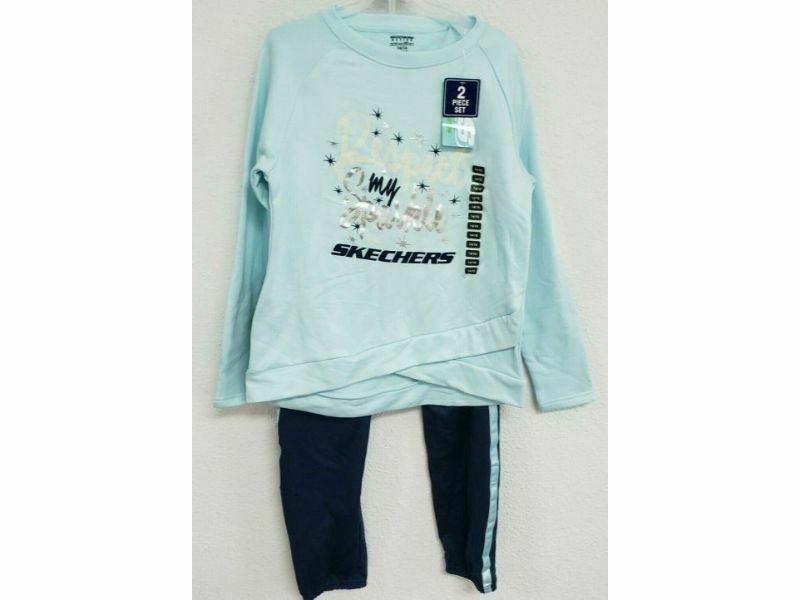 Sketchers Active 2 Piece Set Sweatsuit Blue Mist/Navy 14/16