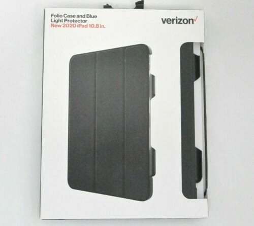 Verizon Folio Case and Blue Light Protector  New 2020 iPad 10.8 in. Black