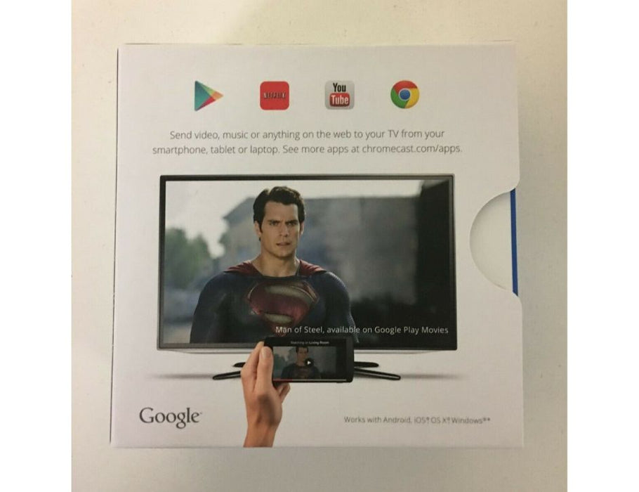 ChromeCast Streaming device works with Android, IOS, OSX, and Windows