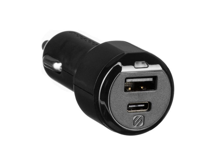 Scosche Power Volt Power Delivery 3.0 USB-C /USB-A Fast Charger For Car | Color: Black