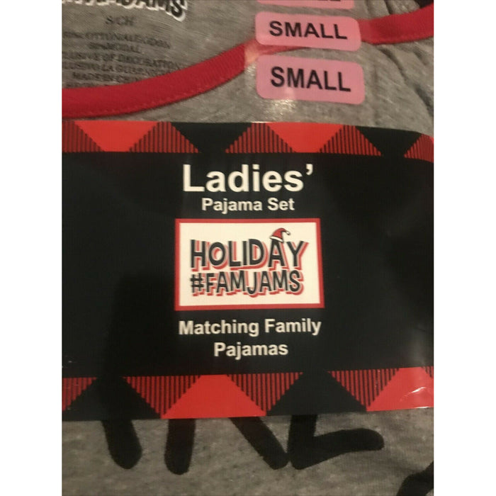 #HolidayFamjams Ladies Pajama Set Matching Family Pajamas XL 18-20 Gray, Red, Black XL- 18-20