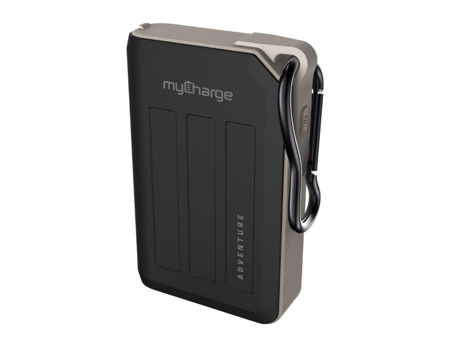 myCharge Adventure Camping Portable Charger Power Bank 10050mAh Rugged Outdoor External Battery Pack with Carabiner Clip