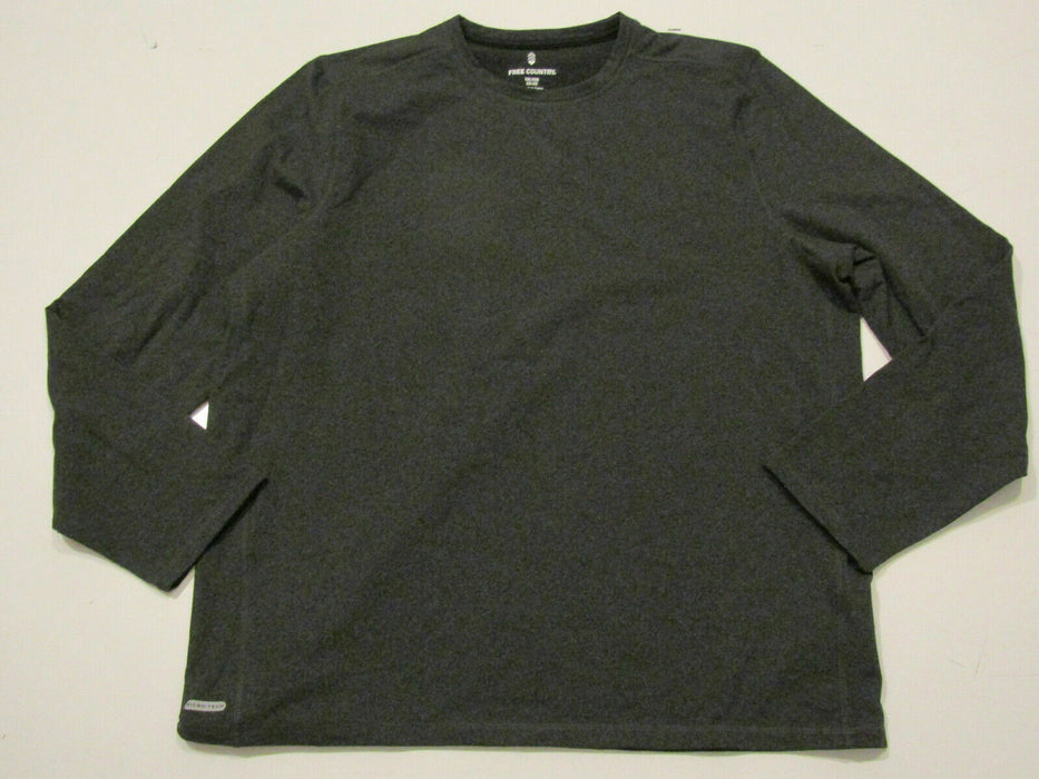 Free Country Mens Brushed Crew Neck Deep Charcoal Large