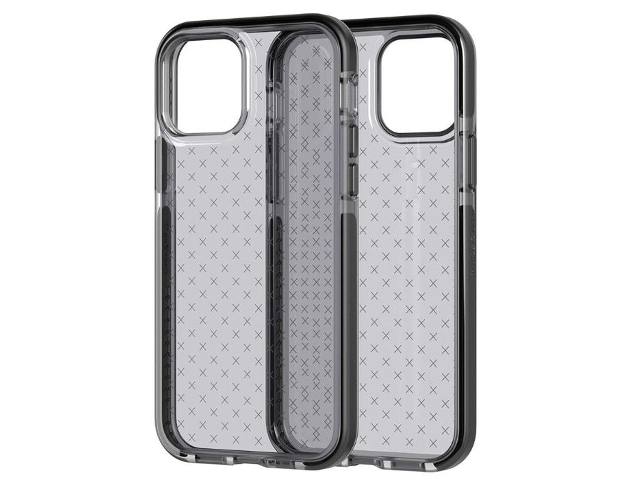 Tech21 Evo Check Phone Case for Apple iPhone 12 and 12 Pro 5G with 12 ft Drop Protection, Smokey/Black T21-8373