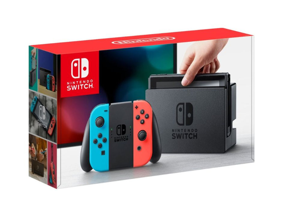 Nintendo Switch Console with Neon Blue & Red Joy-Con