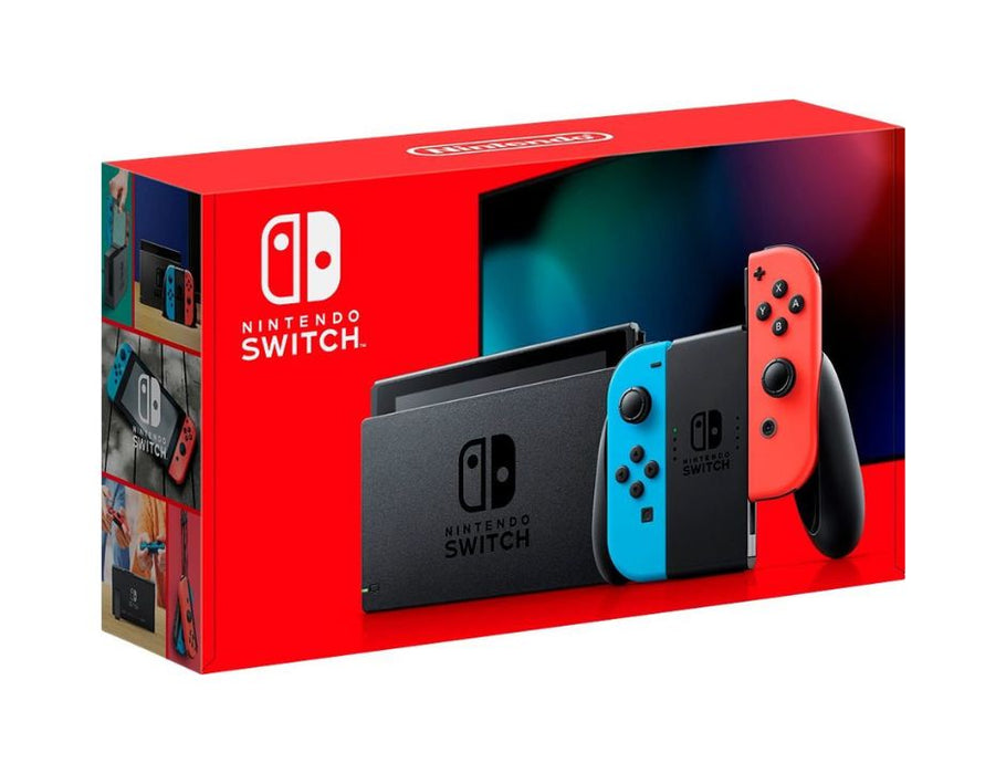 Nintendo Switch with Neon Blue and Neon Red Joy-Con