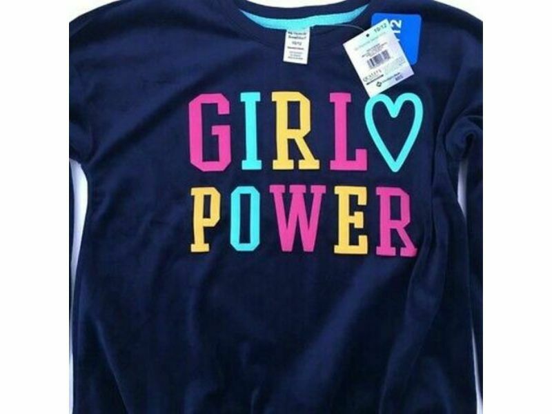 Member's Mark Navy Sweater Girl's Pink Blue Yellow Writing Navy 44846