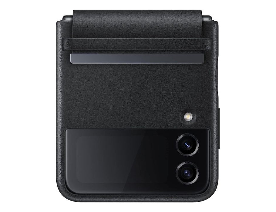 Samsung Flap Leather Cover for Samsung Galaxy Z Flip4 | Color: Black