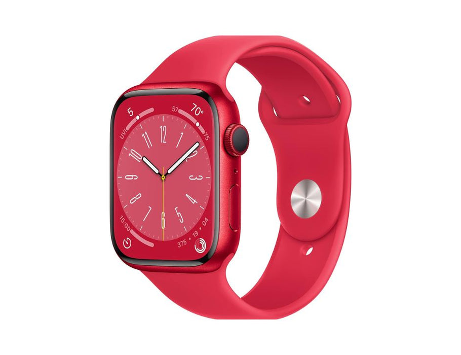 Apple Watch Series 8 (GPS) 45mm Aluminum Case with Sport Band - MNUU3LL/A  | Color: Red