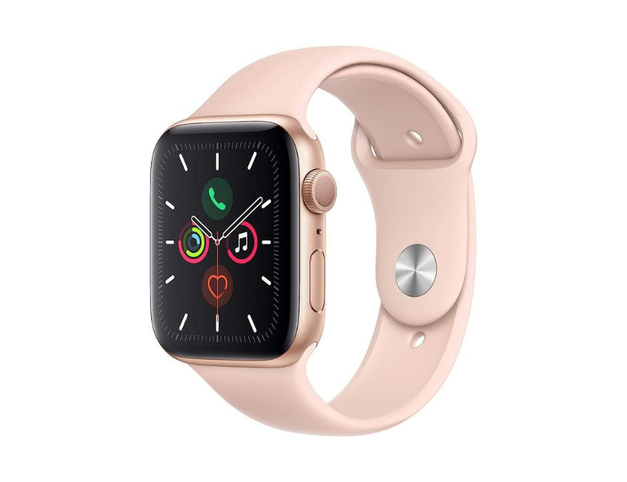 Apple Watch Series 5 with GPS, 44mm & Gold Aluminum Case with Pink Sport Band