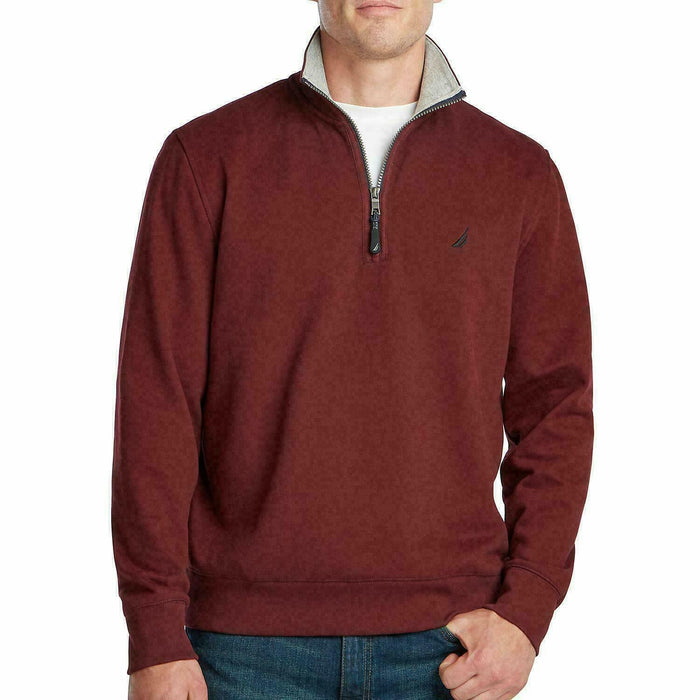 Nautica Men's Quarter Zip Sweater 6GB ROYLBRGNDY X Large