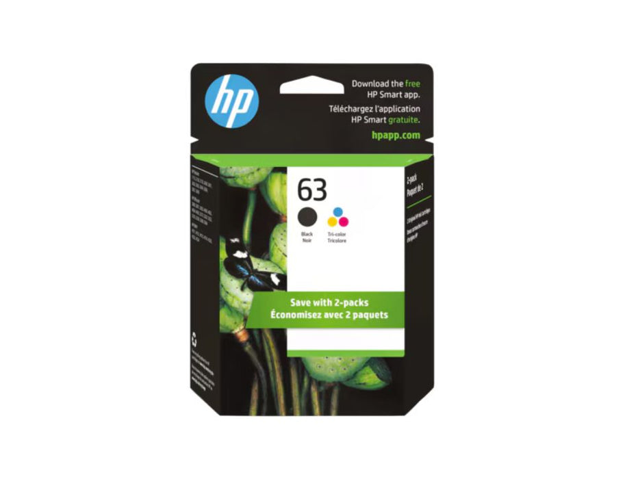 HP 63XL 2-Pack Ink Cartridge - Black & Tri-color