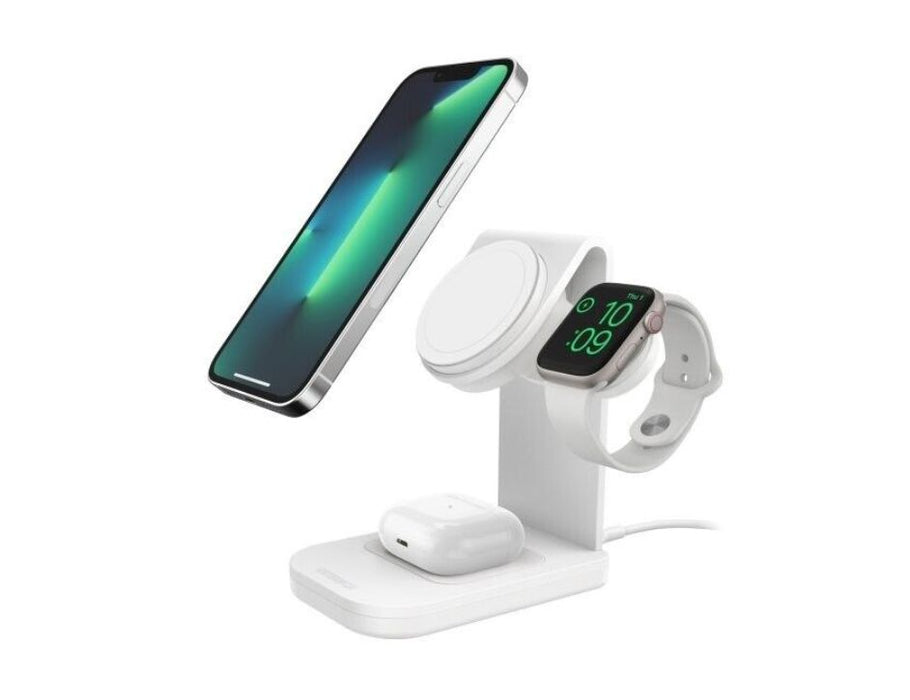 Otter Box 3-In-1 Charging Station With MagSafe, MagSafe 15 W, Apple Watch 5W, AirPods 5W | Color: White