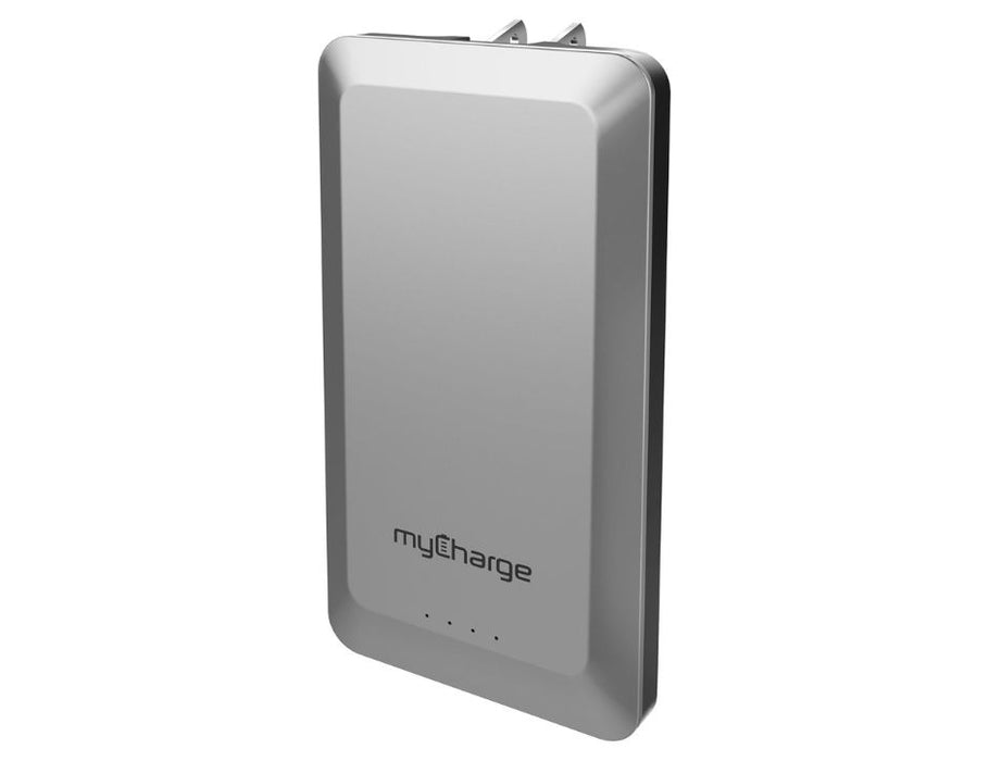 MyCharge Home&Go Wall Charge with Portable Ultra-Thin & Lightweight Powerbank 2-in-1 | Color: Silver