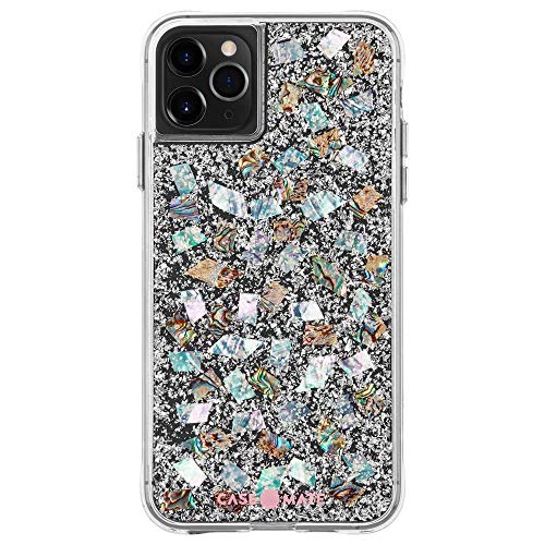 Case-Mate - Karat - Case for iPhone 11 Pro - Real Mother of Pearl & Silver