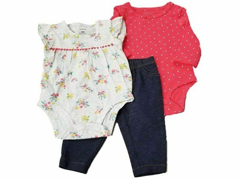 Carter's 3 Piece Set Floral 9 months 27-28.5 in/ 17-21 lb 69-72 cm/7,5-9,3 kg