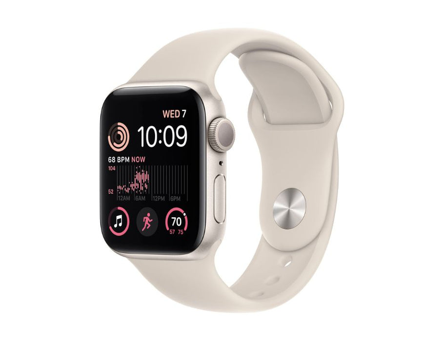 Apple Watch SE 2nd Generation (GPS) 40mm Aluminum Case with Starlight Sport Band - 3K596LL/A | Color: Starlight