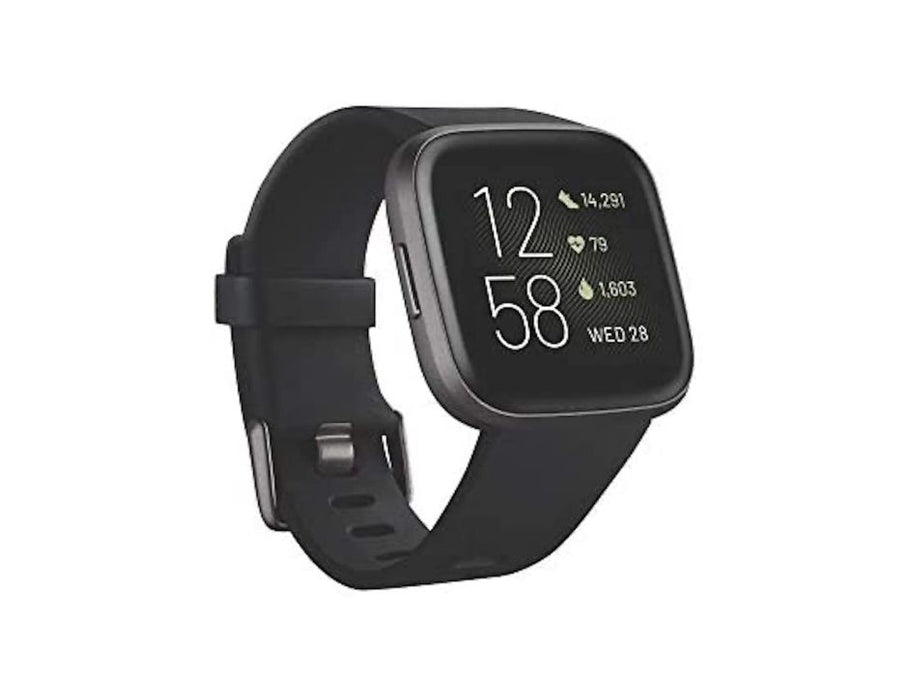 Fitbit Versa 2 Smartwatch Bundle with Small and Large Bands | Color: Black