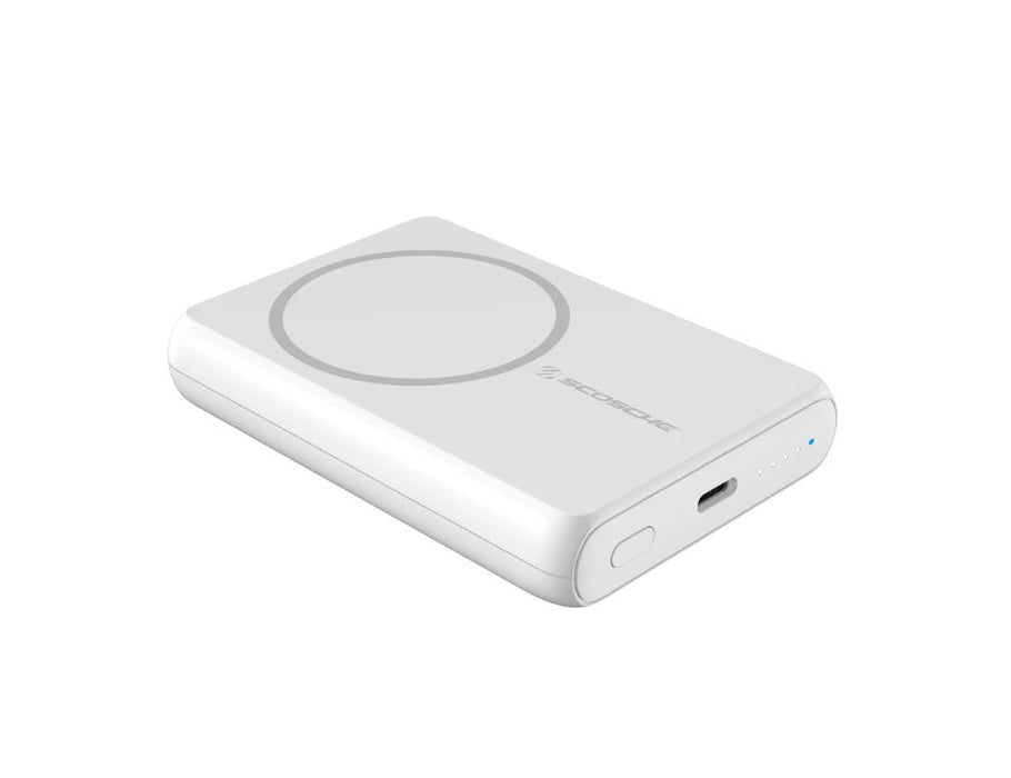 Scosche Magnetic Wireless Power Bank Magsafe Compatible GoBAT MS 5K | Color: White