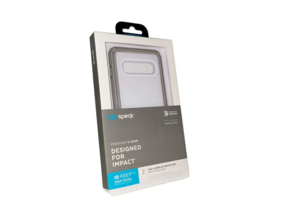 Speck Presidio V-Grip Case for Samsung Galaxy S10+ | Color: Clear/Gray