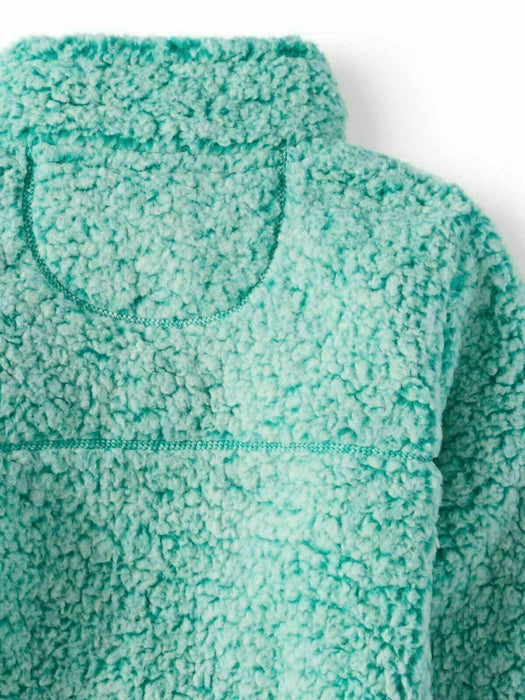 Member's Mark Cuddly Sherpa Kid's Quarter Zip Detail Super Soft and Fluffy Fleece Aqua 44846