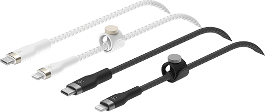 Belkin 2-Pack Fast Charge USB-C to Lightning PRO Flex Cable Bundle White/Black