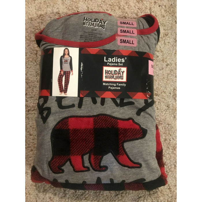 #HolidayFamjams Ladies Pajama Set Matching Family Pajamas XL 18-20 Gray, Red, Black XL- 18-20