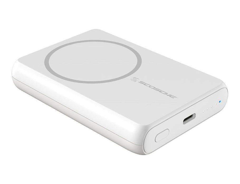 Scosche Magnetic Wireless Power Bank Magsafe Compatible GoBAT MS 5K | Color: White